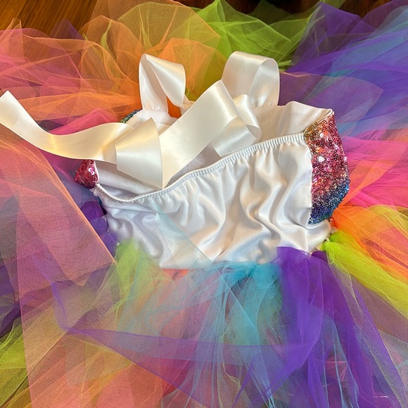 Little girls light-up Rainbow unicorn tutu dress - Picture 1 of 6